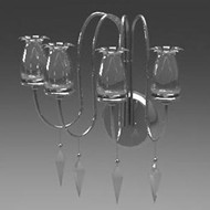 Metal frame glass shade wall lamp