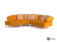 Yellow casual and comfortable sofa