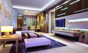 Fine decoration large space living room