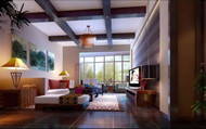 Dark brown jungle sense living room