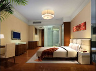 Modern hotel-style comfortable bedroom