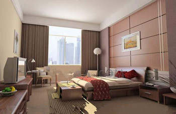 Brown wooden decoration bedroom