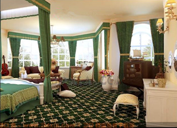 European style green big space bedroom