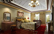 Golden decoration of luxury bedroom