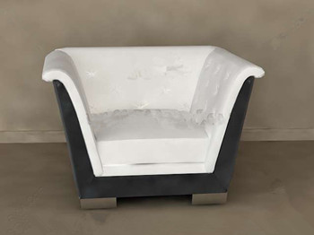 White cushion comfortable single sofa