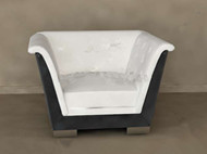 White cushion comfortable single sofa
