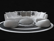 White circular sofa combination