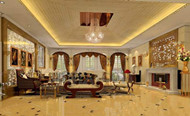 Exquisite golden luxury living room
