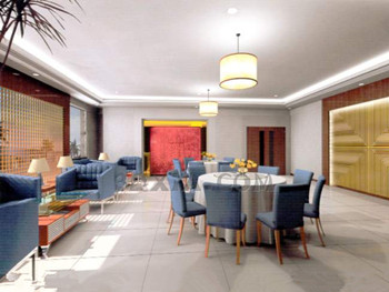 Blue sofa chairs simple restaurant