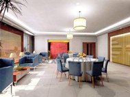Blue sofa chairs simple restaurant