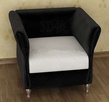 Black and white cushion single sofa