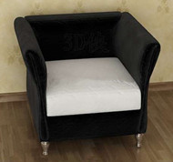 Black and white cushion single sofa