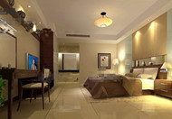 Modern warm and comfortable bedroom