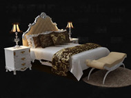 Exquisite and luxury white double bed