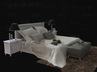 Modern and simple white double bed
