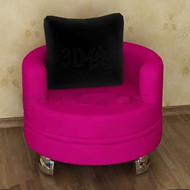 Comfortable rose red round sofa