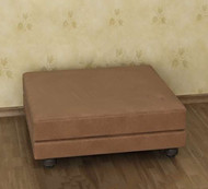 Brown square and single sofa