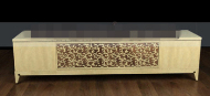 Solid wood carved TV cabinet