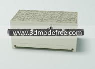 White solid wood carved square stool