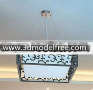 Chinese carved square pendant lamp