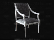 White wooden fabric chair