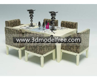 Simple wooden dining table and chairs combination