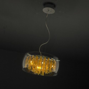 Modern wrought iron crystal chandelier