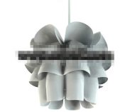 Gray and white flowerlike pendant lamp