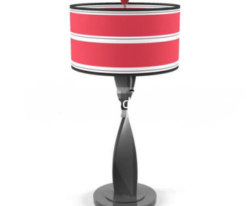 Red abstract distorted shape holder lamp