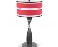 Red abstract distorted shape holder lamp