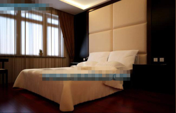 Simple mahogany decorated bedroom