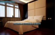 Simple mahogany decorated bedroom