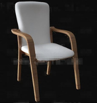 White fabric comfortable chair