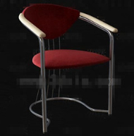 Dark red metal feet chairs