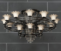 Double loop retro metal chandelier