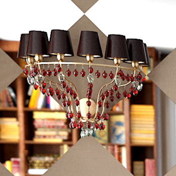 Golden crystal pendant lamp
