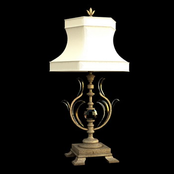 European retro metal base desk lamp