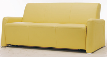 European-style three seats yellow sofa