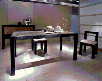 Logs minimalist dining table chair 3D model
