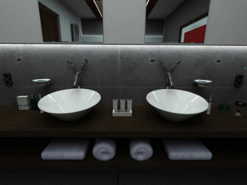 Indoor space 3D bathroom model