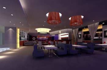 Romantic dim West Restaurant 3D model