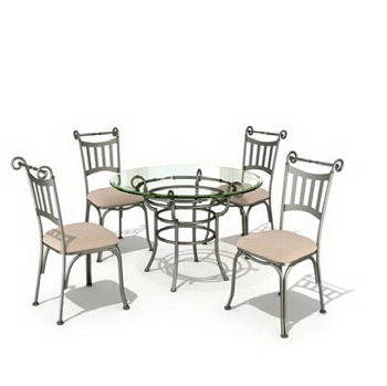 Vitreous combination of casual dining tables and chairs