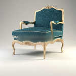 Navy blue chair 3d model