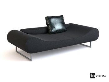 Black suede beauty couch model
