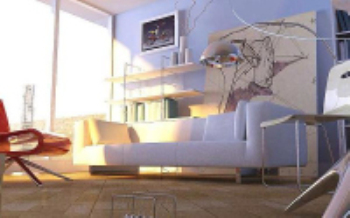 The modern minimalist Type sunshine sitting room 3D model