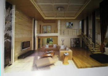 The hardcover of high taste minimalist living room 3D model