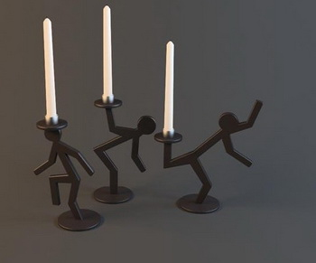 Black oddly shaped candlestick