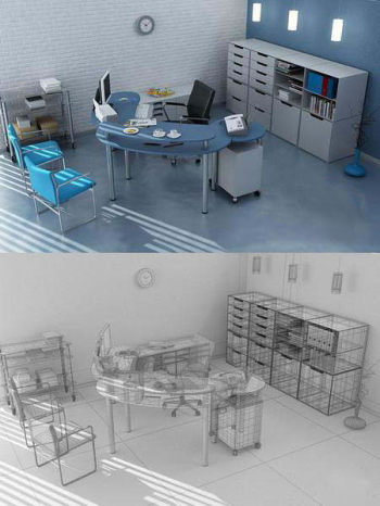 Personality minimalist office decoration 3D model