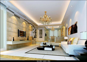 The golden Modern living room 3D model