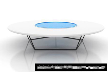 White-blue the roundtable 3D model of the modern minimalist